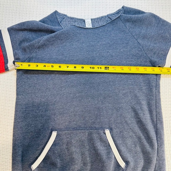 Alternative Earth Blue Striped Sleeve Sweatshirt Pullover Women's‎ XL -sporty - Picture 11 of 12